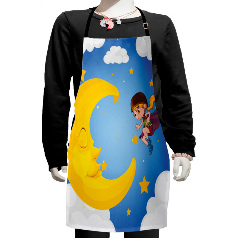 Cartoon Girl Flying Kids Apron