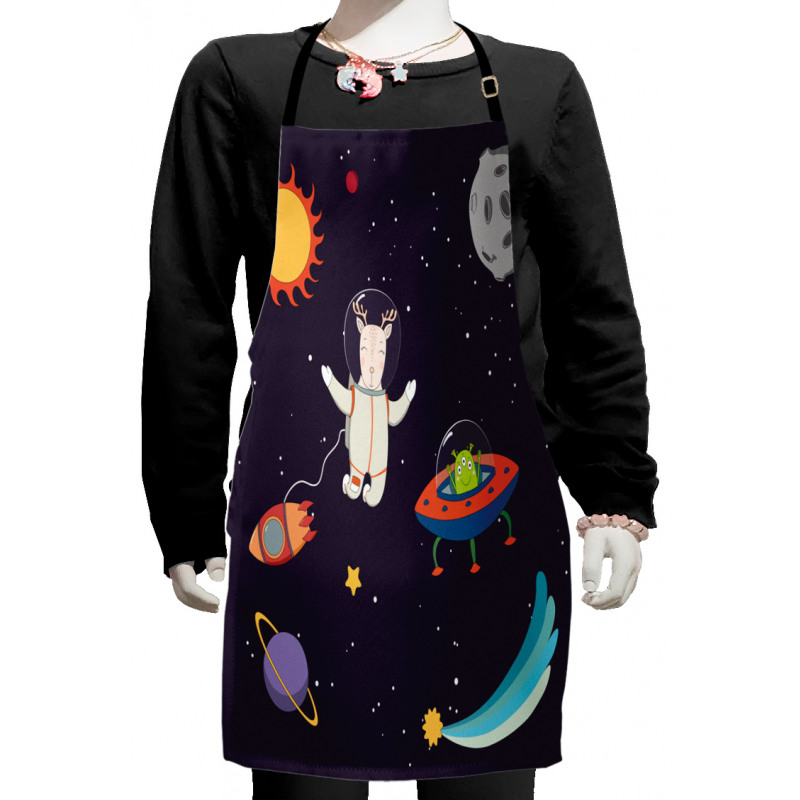 Astronaut Deer in Space Kids Apron