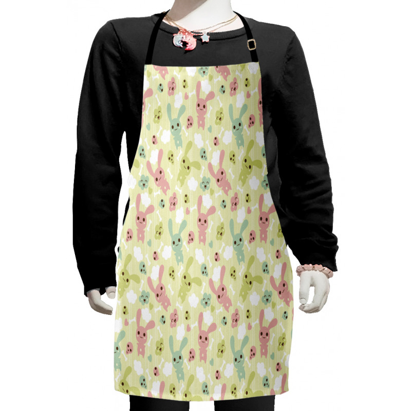 Bunnies Clouds and Bones Kids Apron