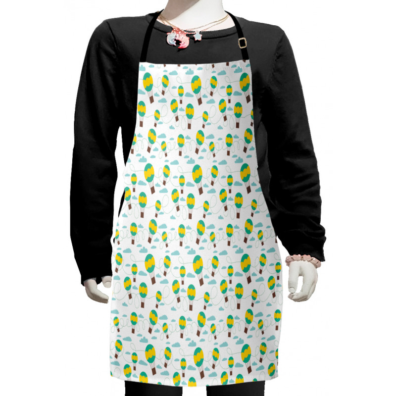 Cartoon Hot Air Balloons Kids Apron