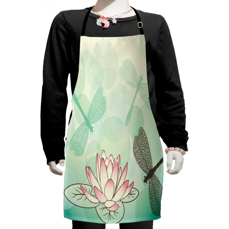 Exotic Lily Dragonflies Kids Apron