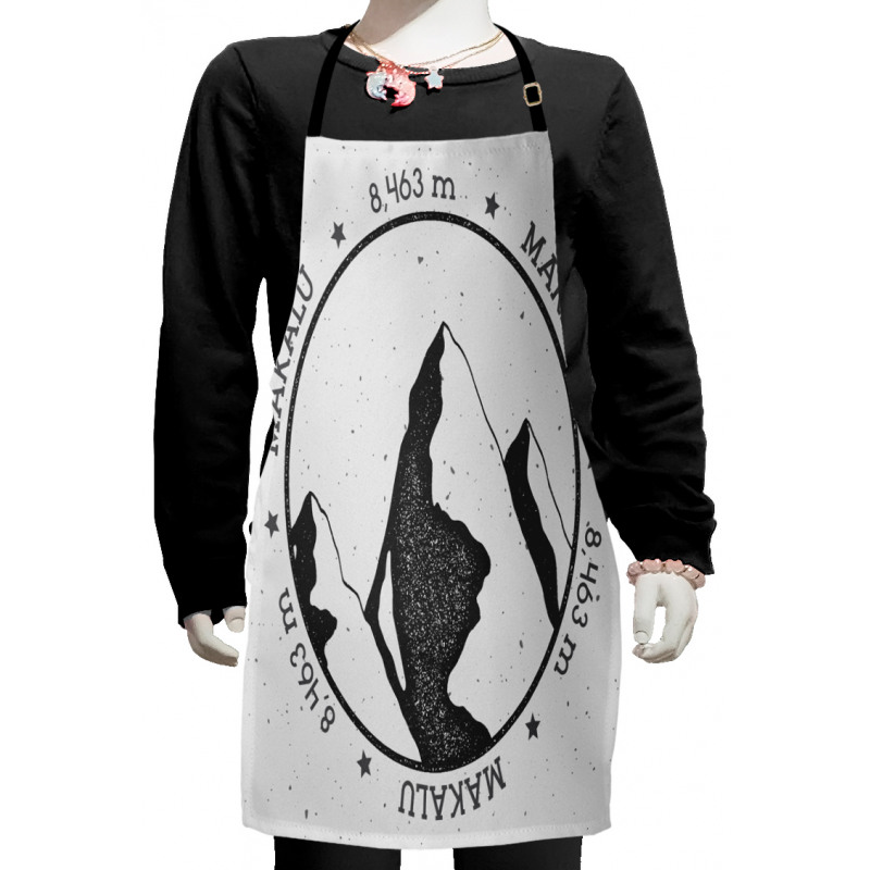 Greyscale Mountain Design Kids Apron