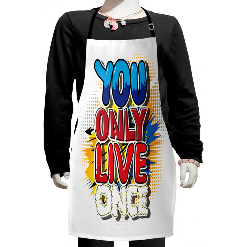 Cartoon Style Life Message Kids Apron