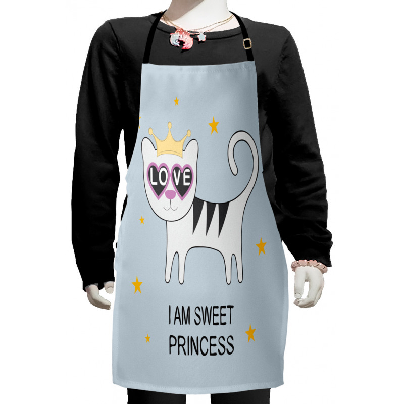 Cat Hearts Love Kids Apron