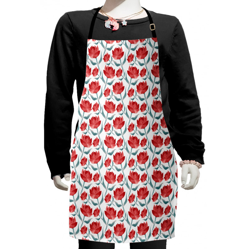 Romantic Rose Blooms Kids Apron