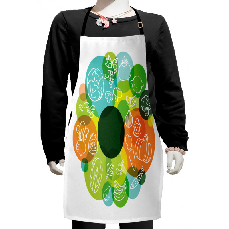 Doodle Vegan Pattern Kids Apron