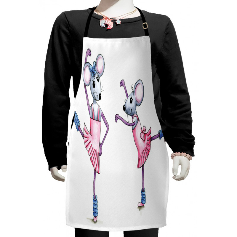 Funny Ballerina Mice Kids Apron