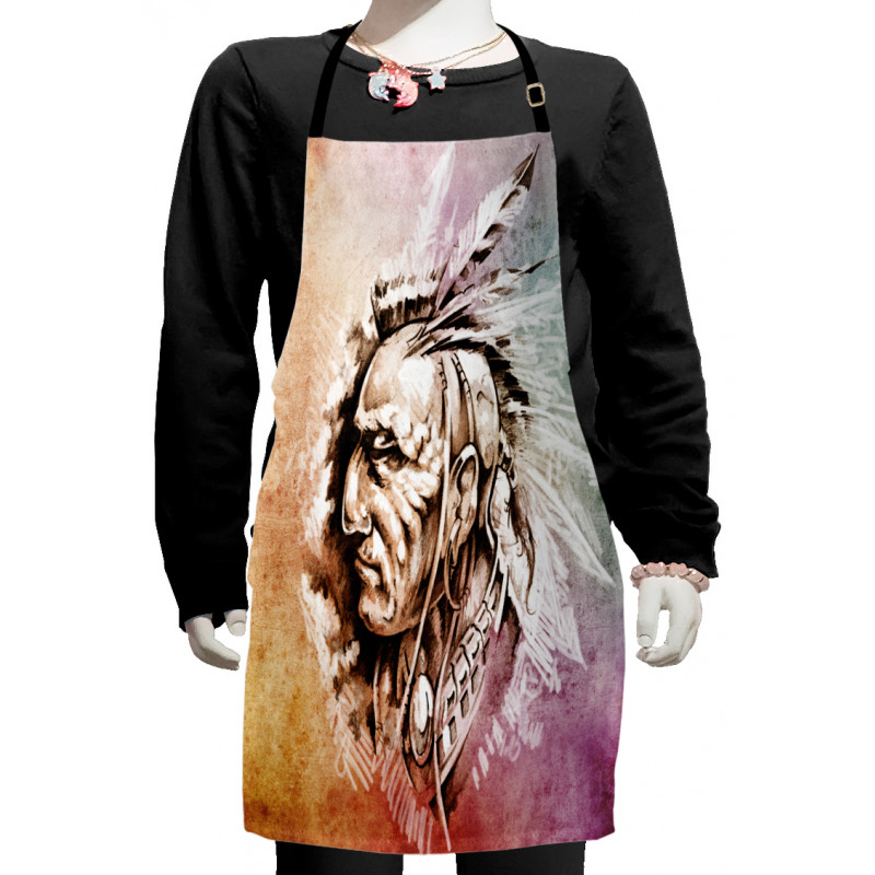 American Native Sketch Kids Apron