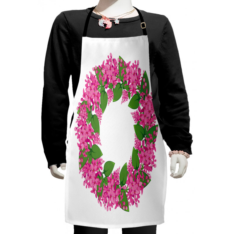 Pink Blossoms Wreath Kids Apron