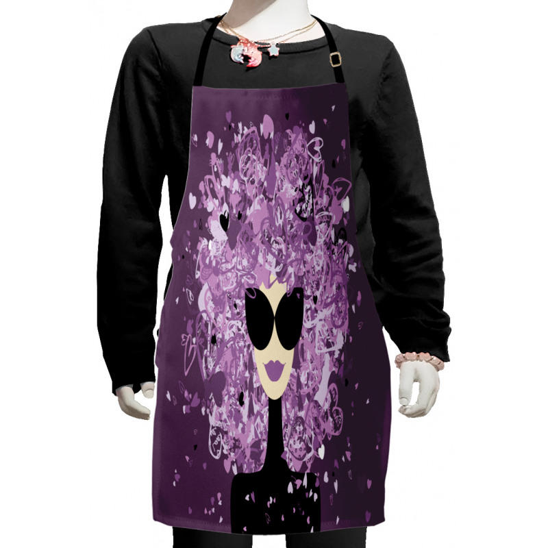 Woman Hearted Hairstyle Kids Apron