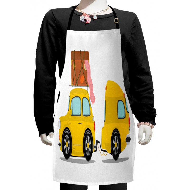 Retro Car with Trailer Kids Apron