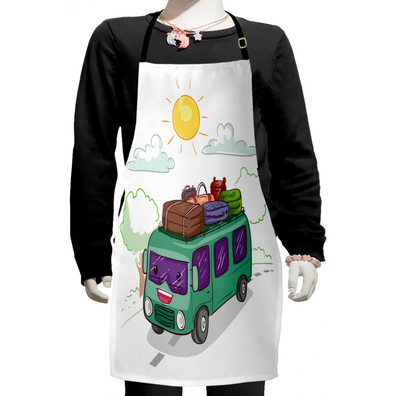 Bus Filled with Luggage Kids Apron