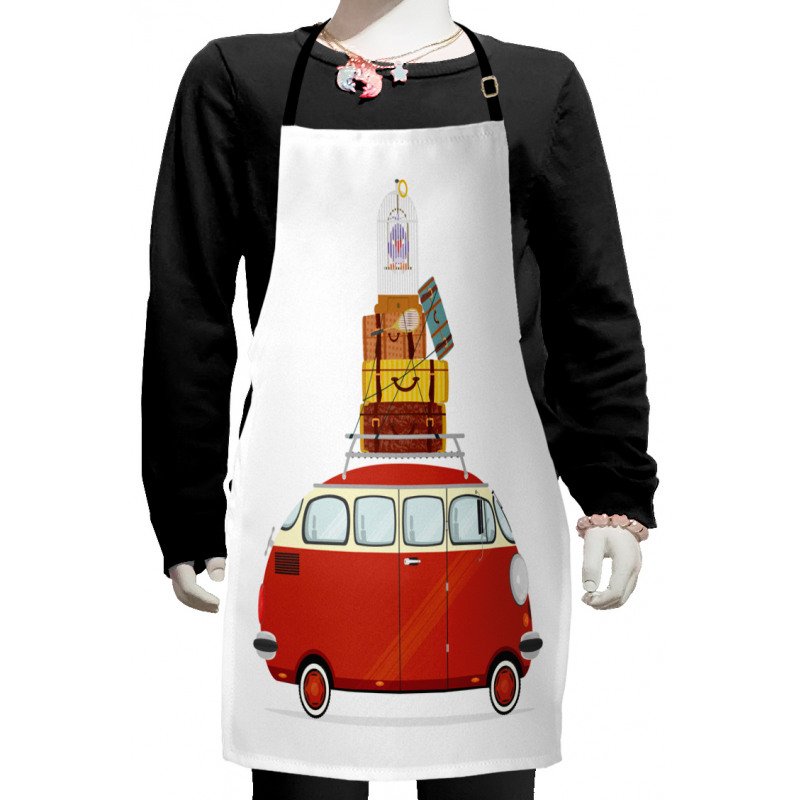 Cartoon Retro Minivan Kids Apron