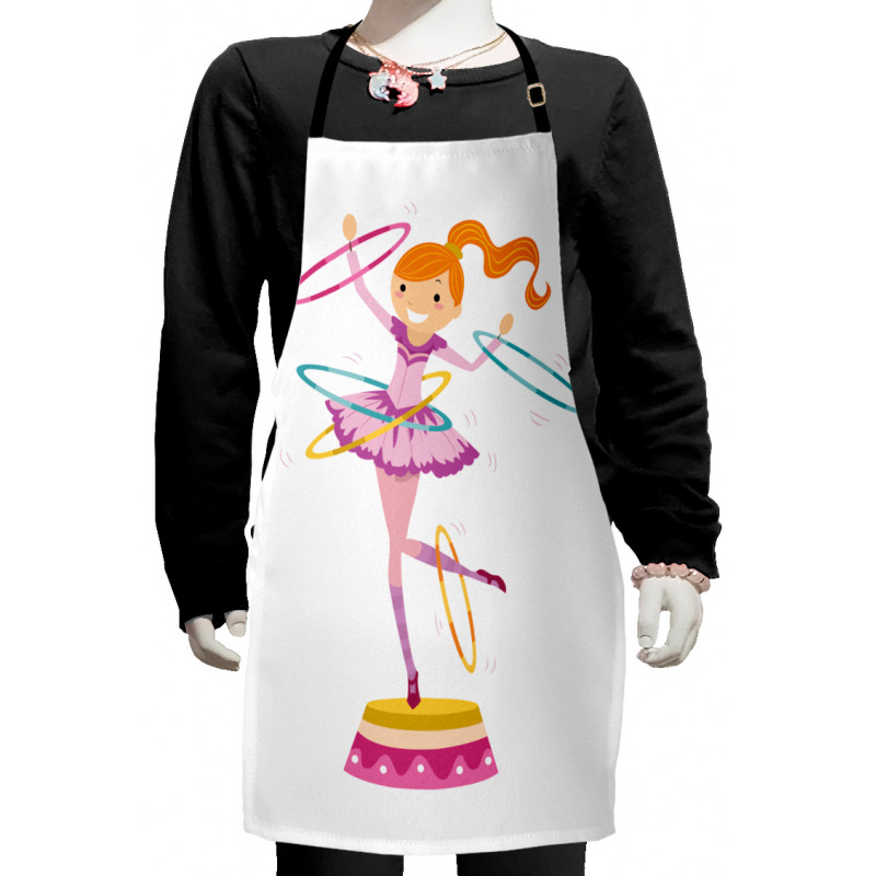 Girl Twirling Hoops Kids Apron