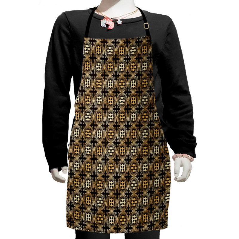 Retro Palmette Design Kids Apron