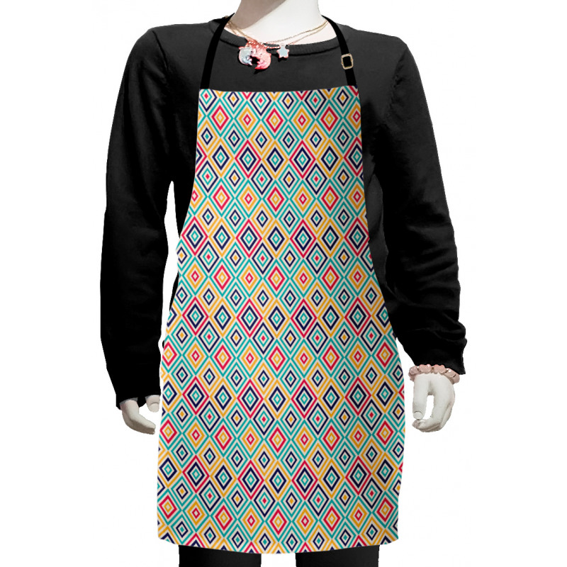 Diagonal Squares Retro Kids Apron