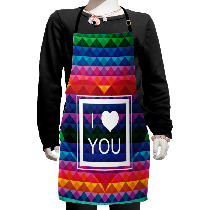 I Love You Frame Heart Kids Apron