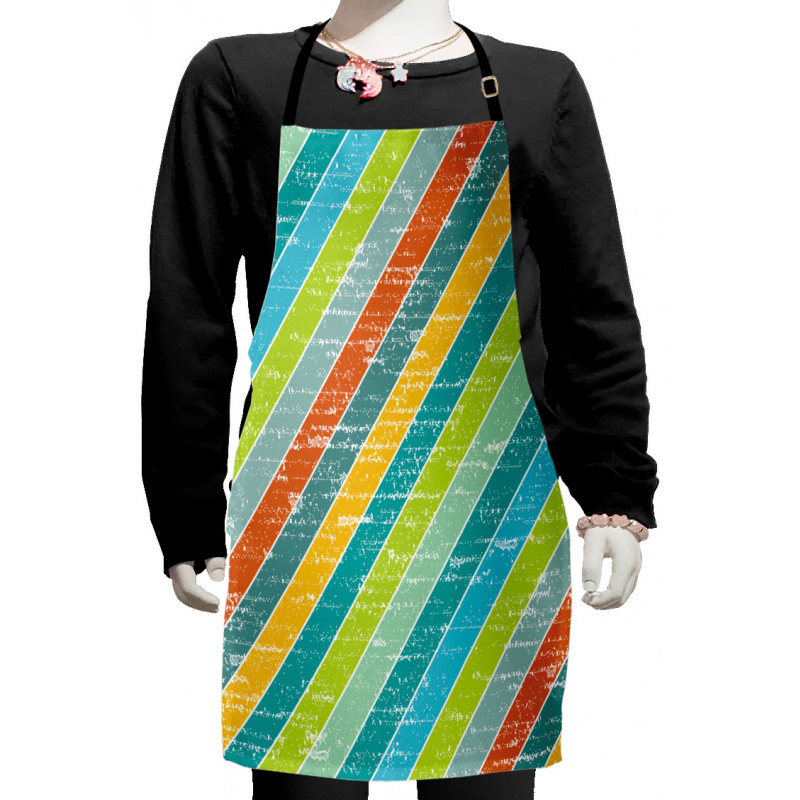 Diagonal Strips Kids Apron