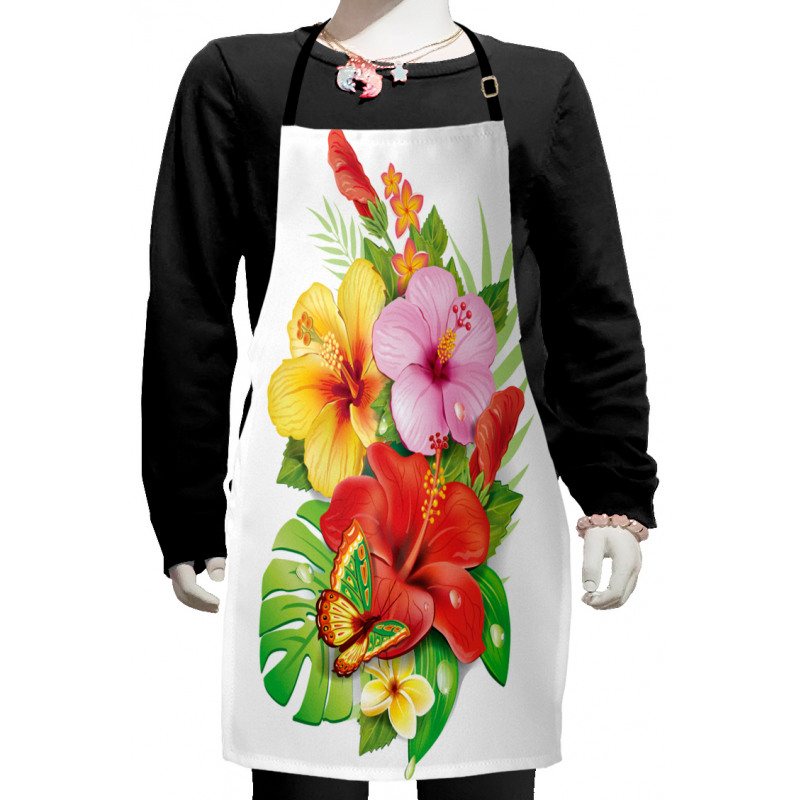 Colorful Hibiscus Blooming Kids Apron