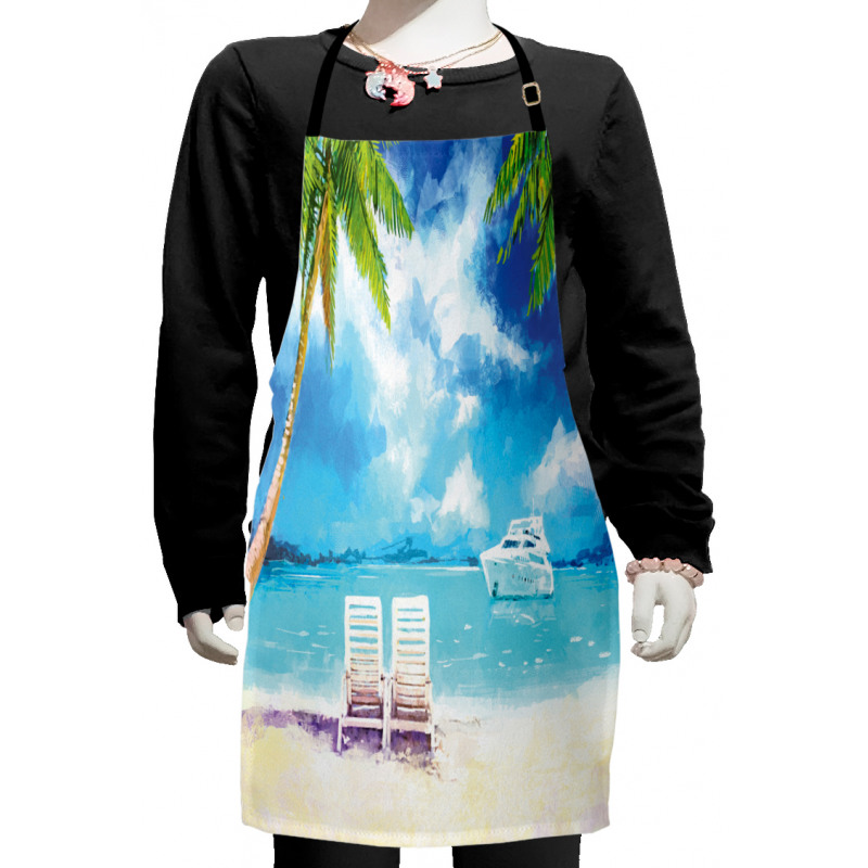 Exotic Beach Palms Kids Apron