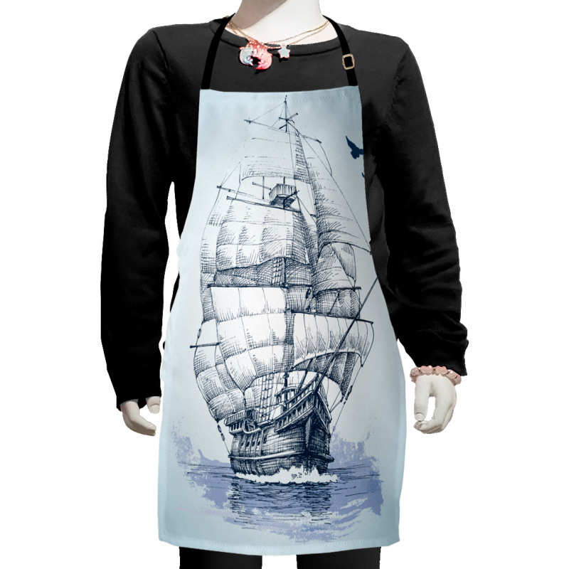 Old Ship at Sea Kids Apron