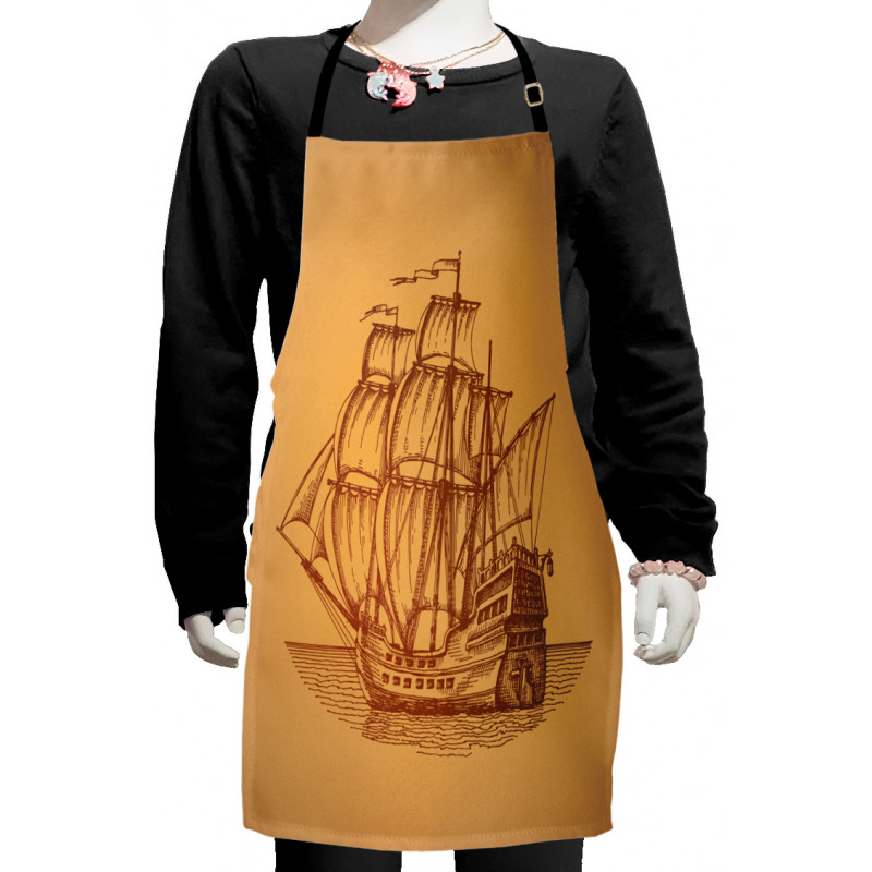 Marine Frigate Art Kids Apron