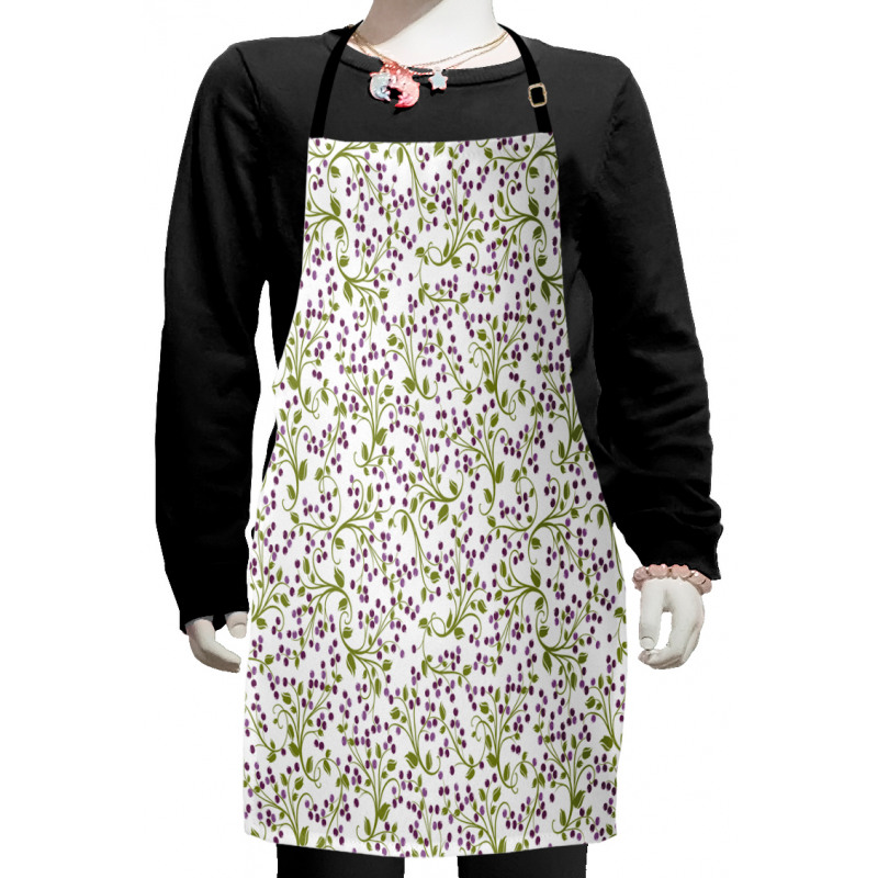 Green Leaves Berries Kids Apron