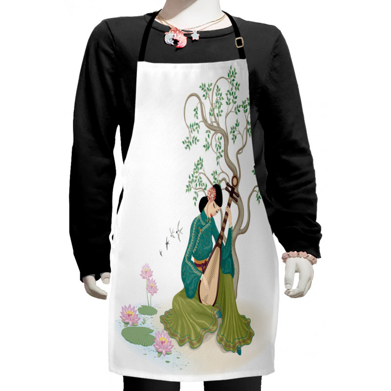 Woman Music Instrument Kids Apron