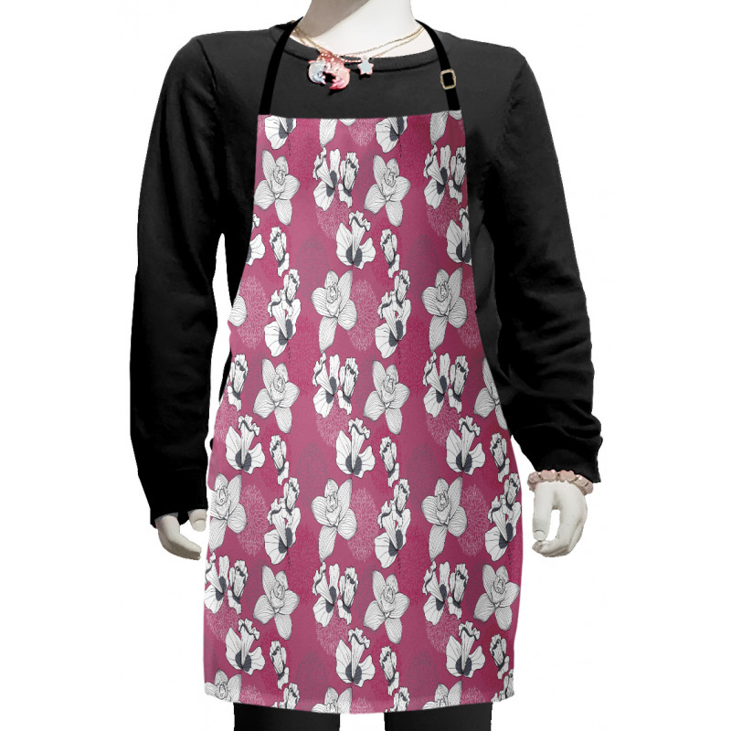 Sketch Flower Motifs Kids Apron