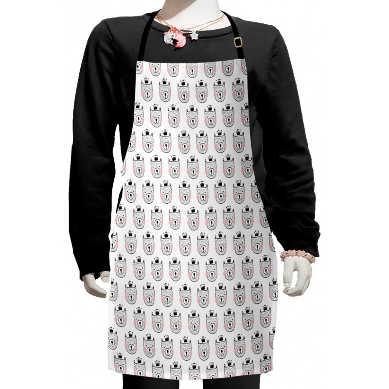 Funny Crowned Bears Kids Apron