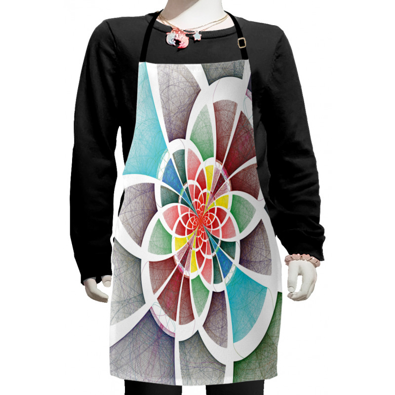 Circles Fractal Lines Kids Apron