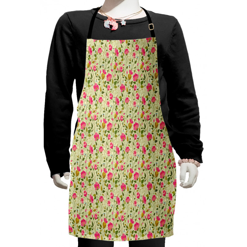 Vintage Briar Flowers Herb Kids Apron