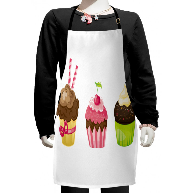 Puffy Party Cupcakes Kids Apron