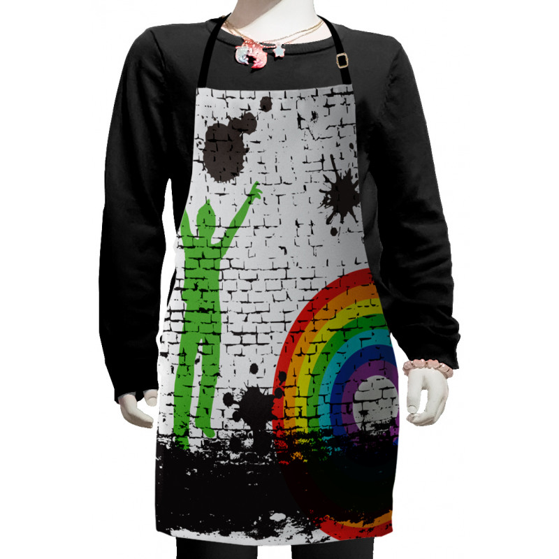 Rainbow Dart Art Kids Apron