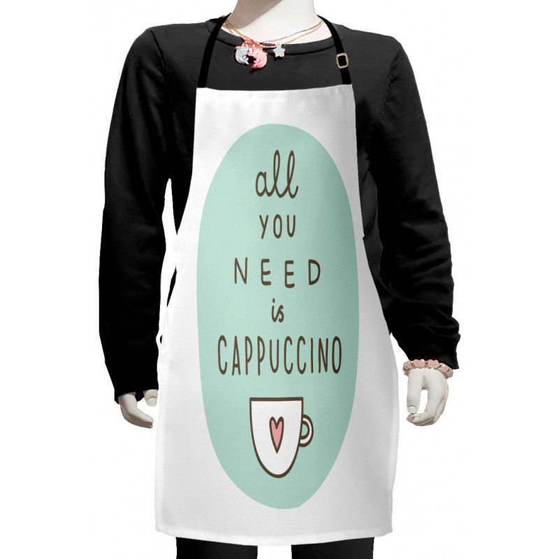 Coffee Words Heart Kids Apron