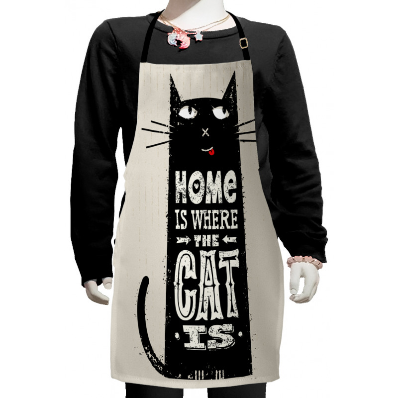 Black Cat Stained Kids Apron