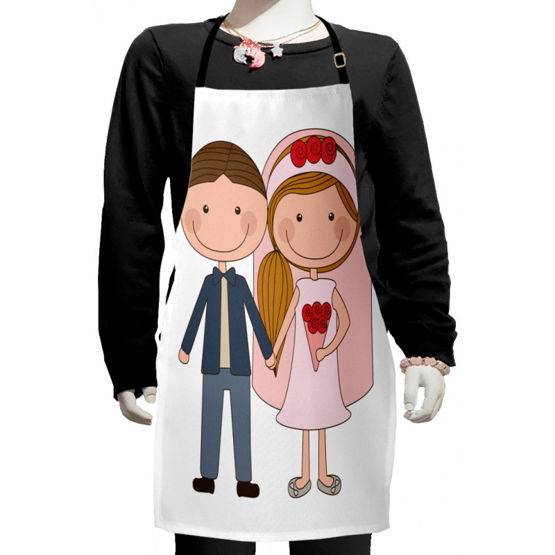 Newlywed Couple Kids Apron