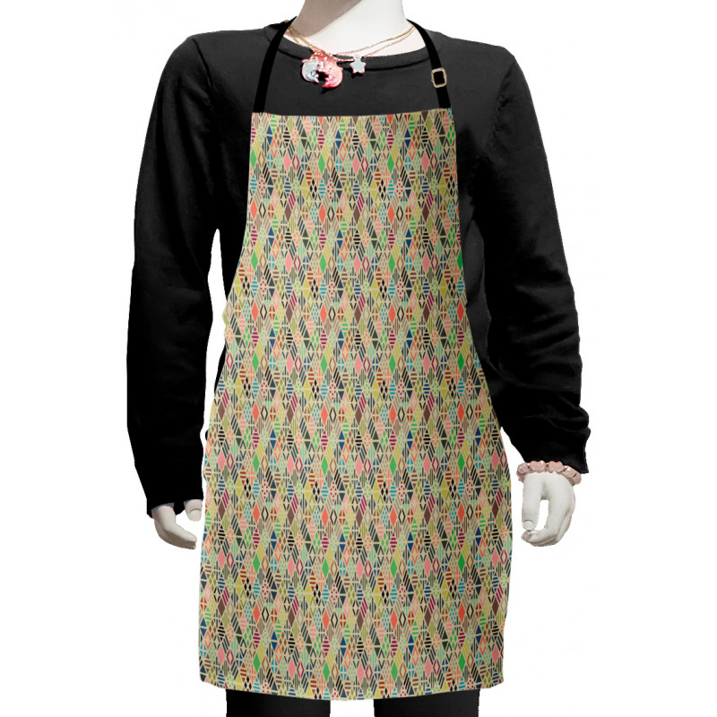 Patchwork Art Rhombus Kids Apron