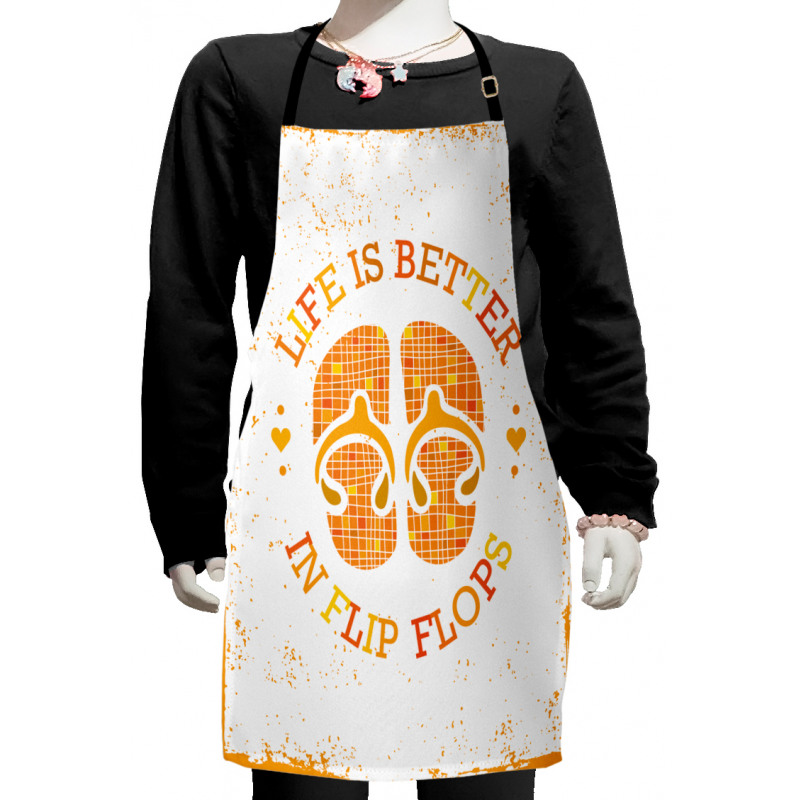 Stained Grungy Motif Kids Apron