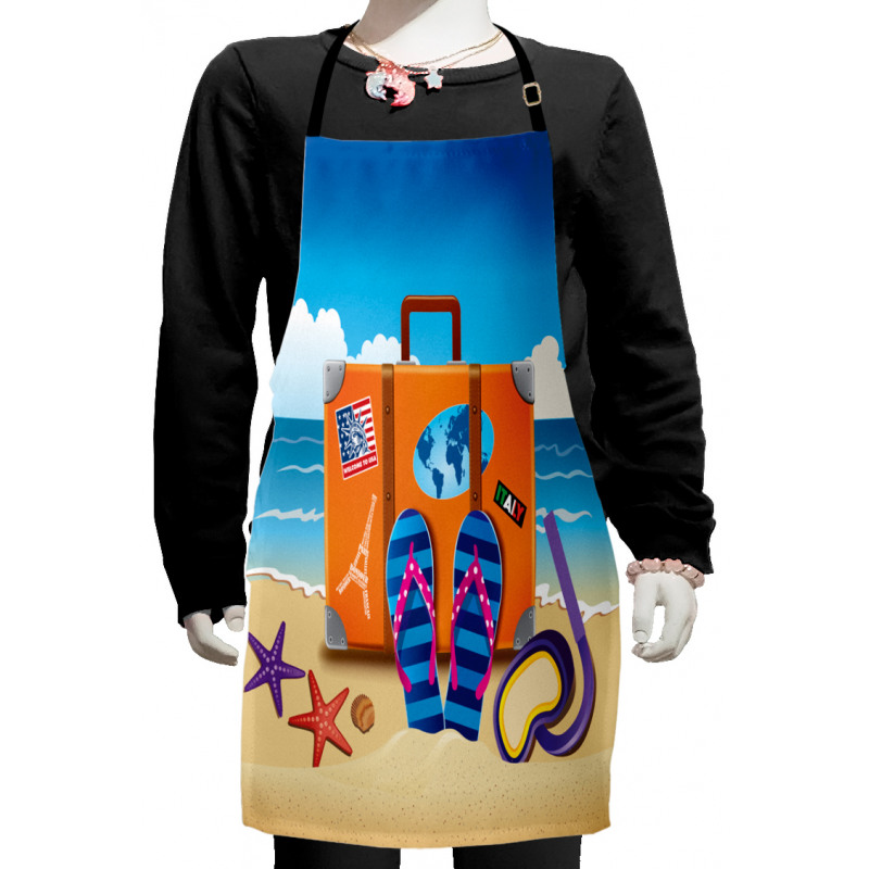 3D Travel Suitcase Kids Apron