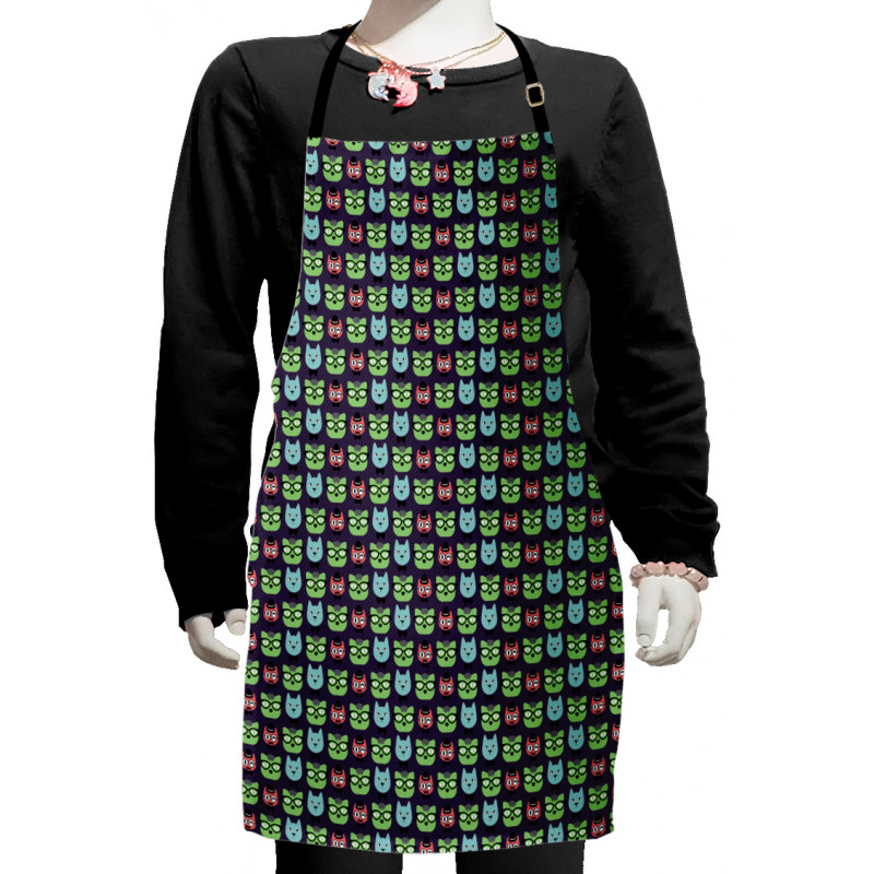 Cat Heads Geek Fashion Kids Apron