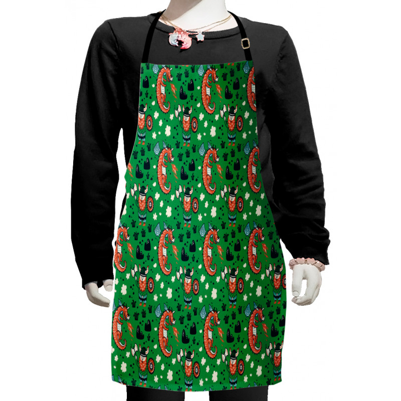 Dragon and Viking Man Kids Apron