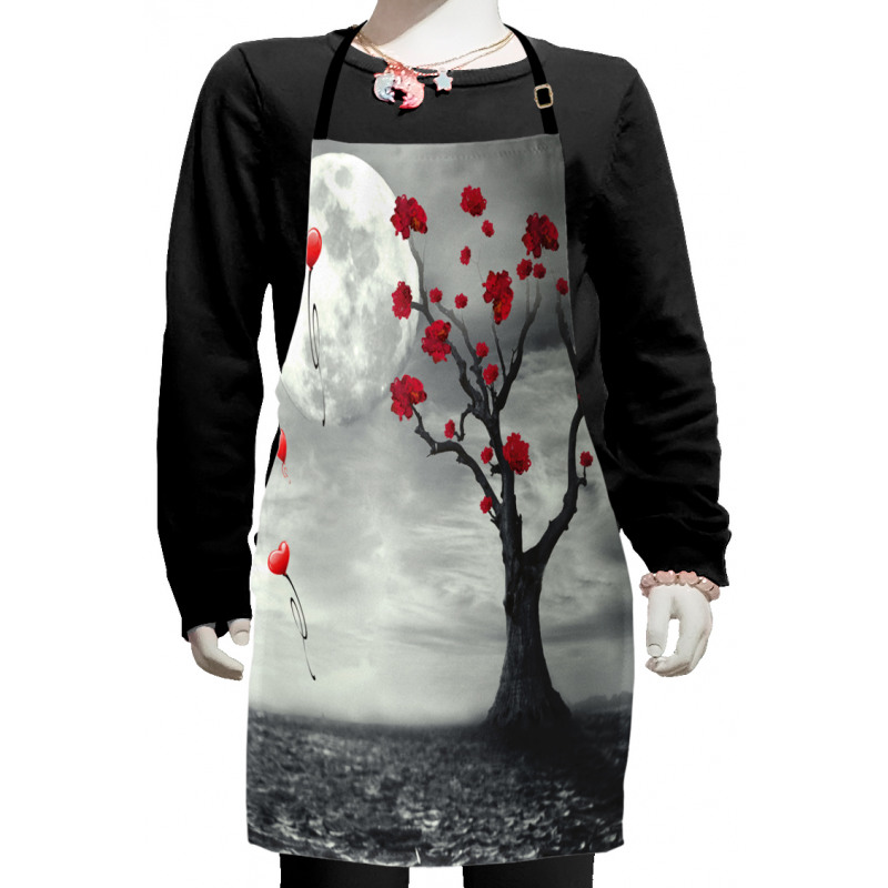 Romantic Full Moon Night Kids Apron