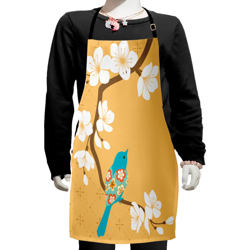 Birds on Cherry Blossom Kids Apron