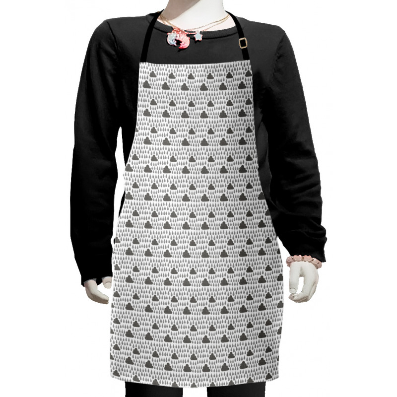 Raindrops Clouds Sky Kids Apron