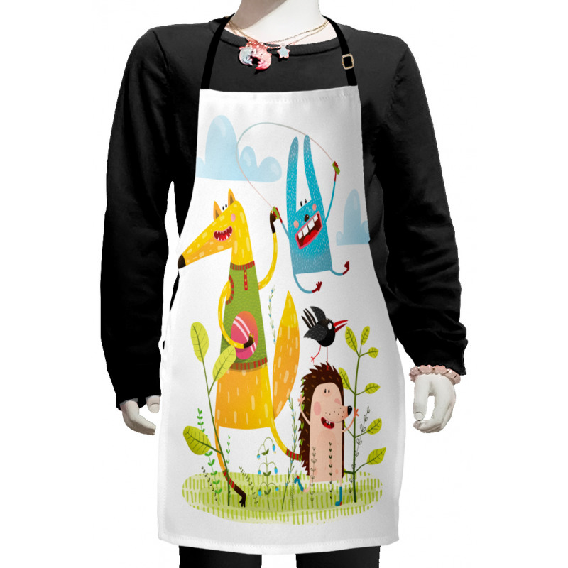 Playing Animals in Garden Kids Apron