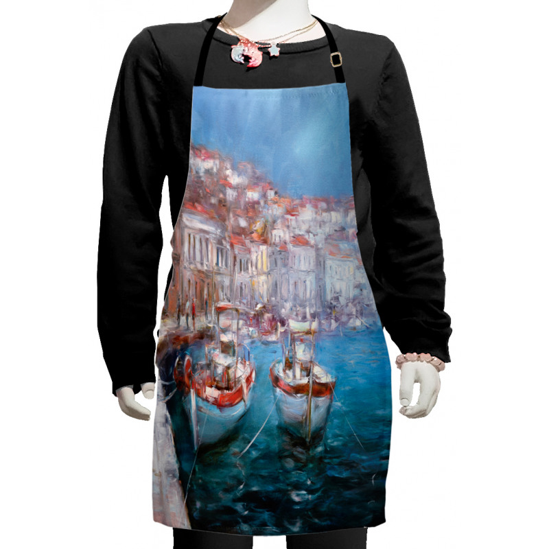 Fishing Boats on Shore Kids Apron