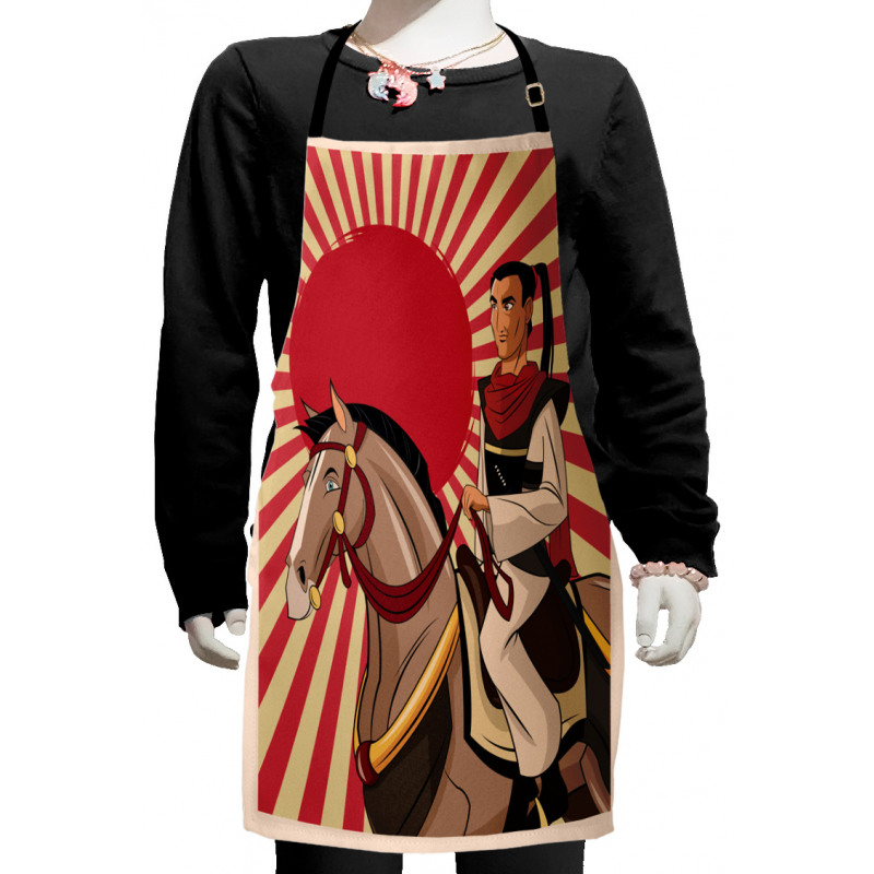 Japanese Man Horse Kids Apron