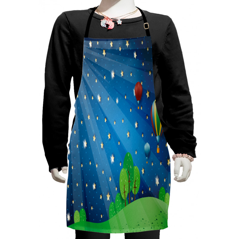 Cartoon Balloons Stars Kids Apron