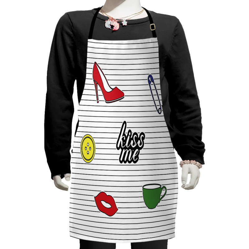 Retro Sticker Pattern Kids Apron